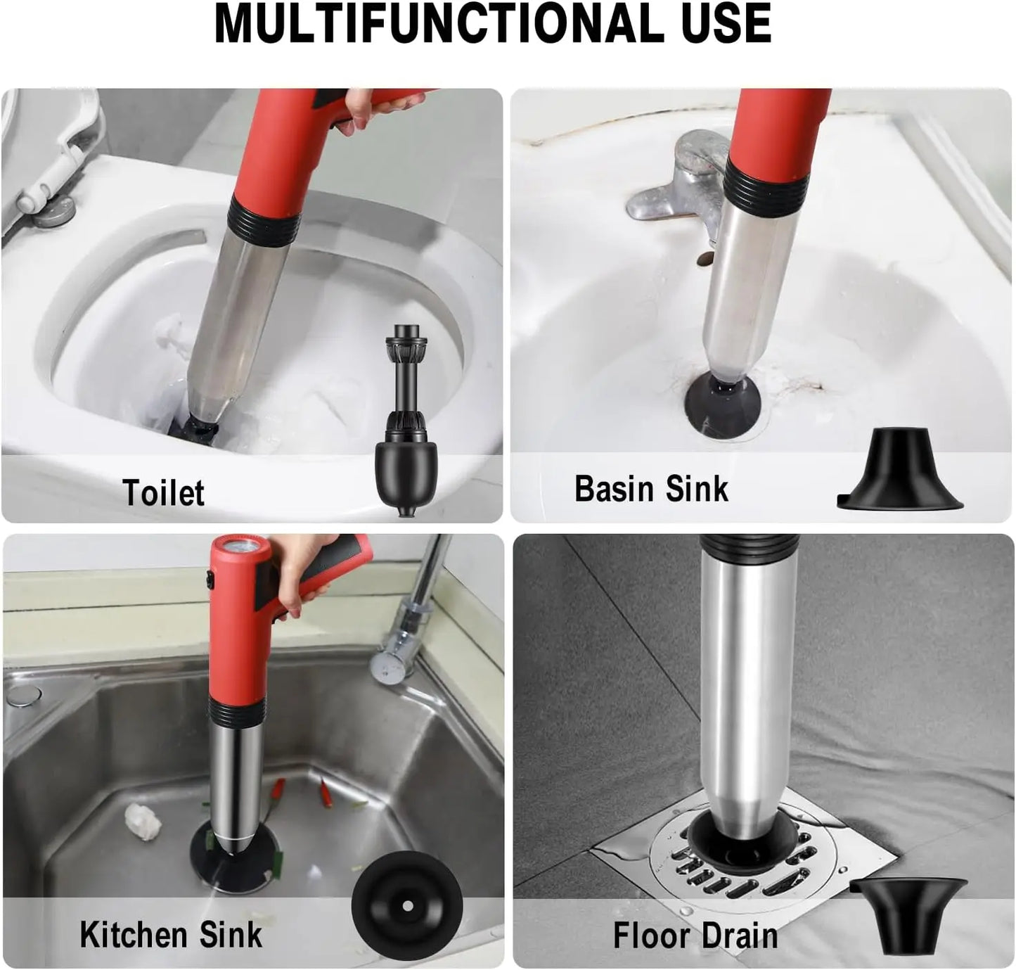 Toilet Plunger Drain Clog Remover Tools - Alia's Home Things  