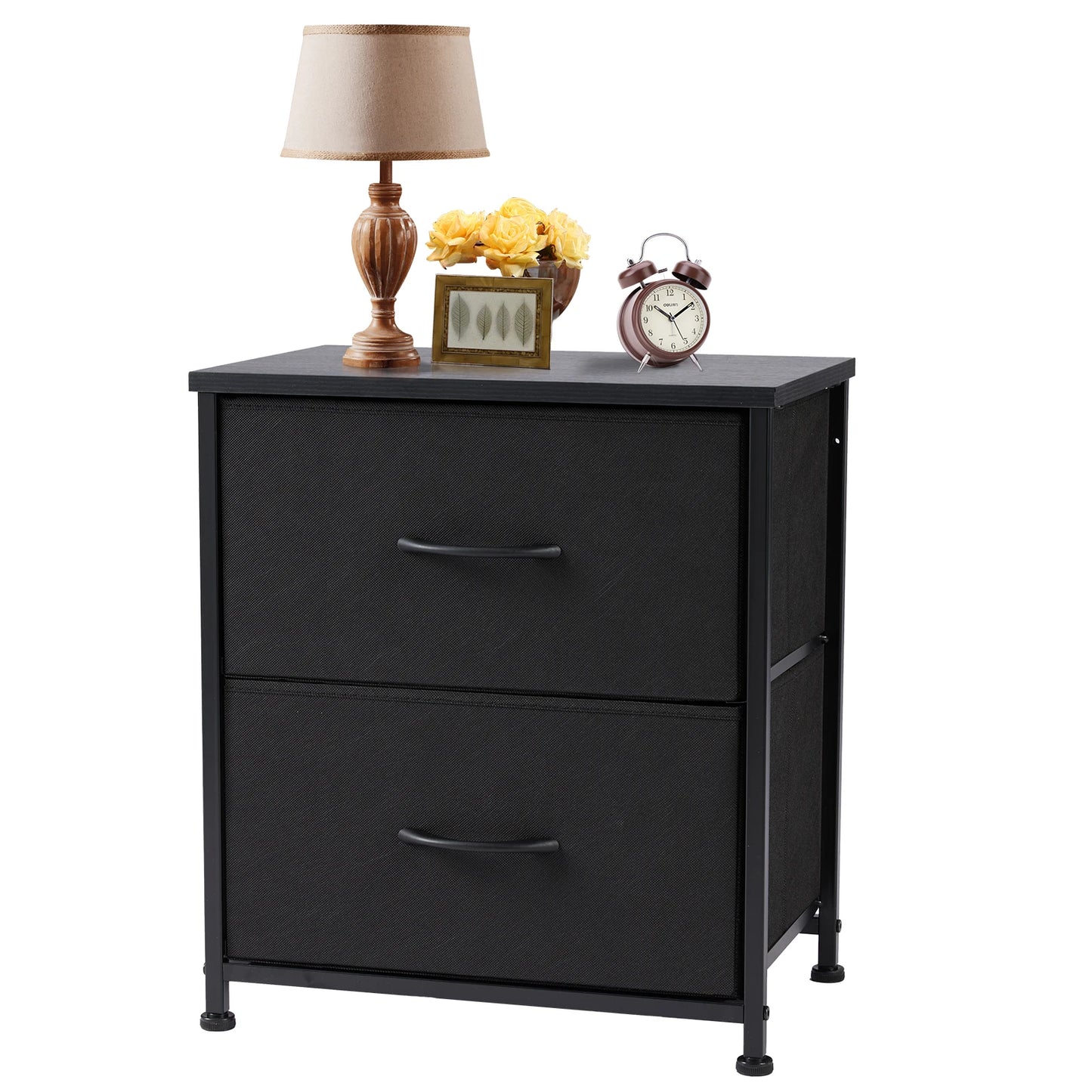 Nightstand With 2 Fabric Drawers - Alia's Home Things  