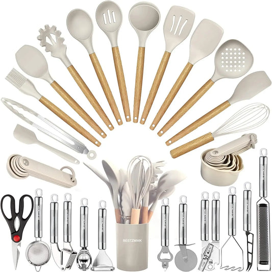 Utensils Set- 35 PCs Heat Resistant Food Grade Silicone - Alia's Home Things  