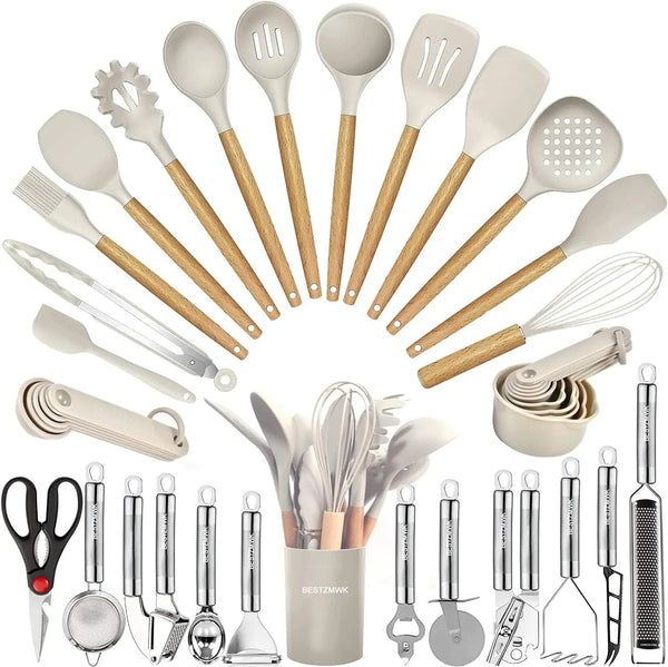 Utensils Set- 35 PCs Heat Resistant Food Grade Silicone - Alia's Home Things  
