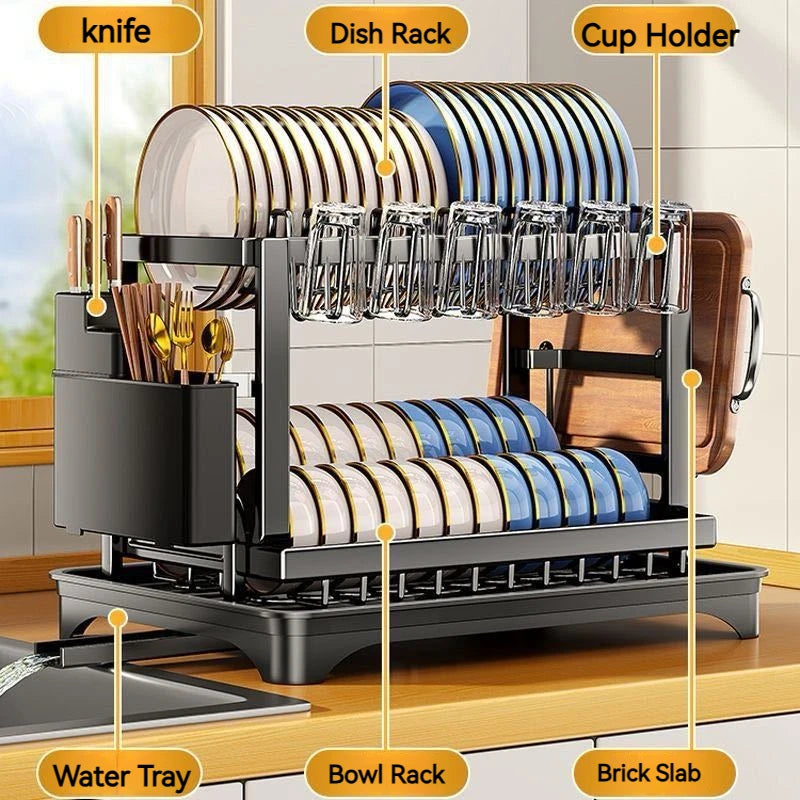 2 Tier Kitchen Dish Bowl Drainer - Alia's Home Things  