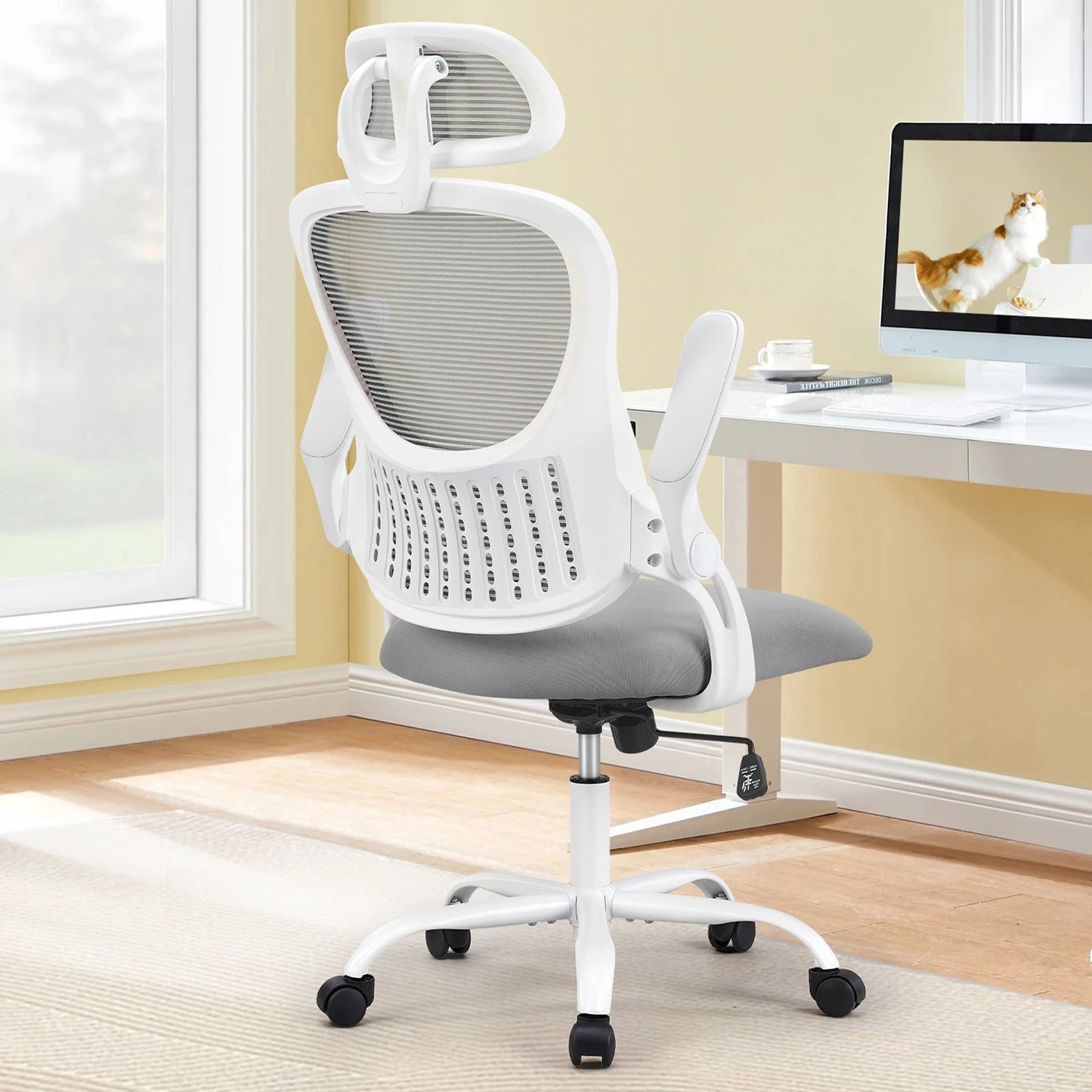 JHK Mesh Ergonomic Office Desk Chair Flip-up Arms - Alia's Home Things  