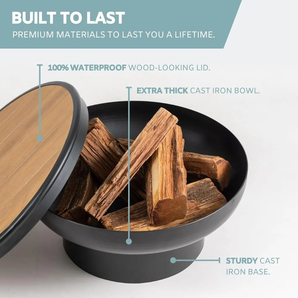24-Inch Cast Iron, Fire Pit - Alia's Home Things  