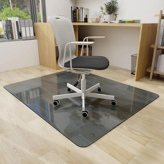Office Chair Mat, 46"x55" Tempered Glass, 1/5" Thick - Alia's Home Things  