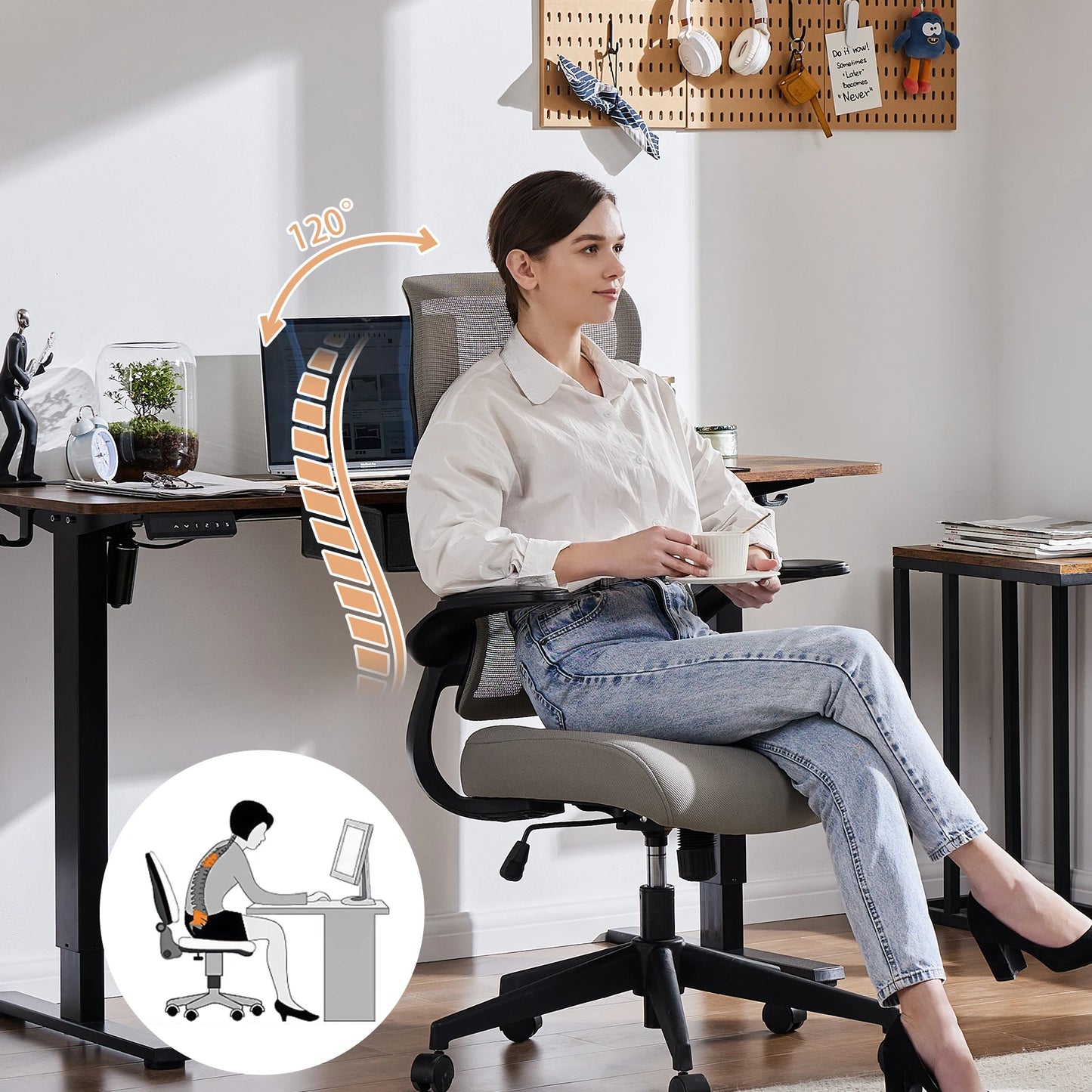 Ergonomic Mesh Lumbar Support Office Desk Computer Chair - Alia's Home Things  