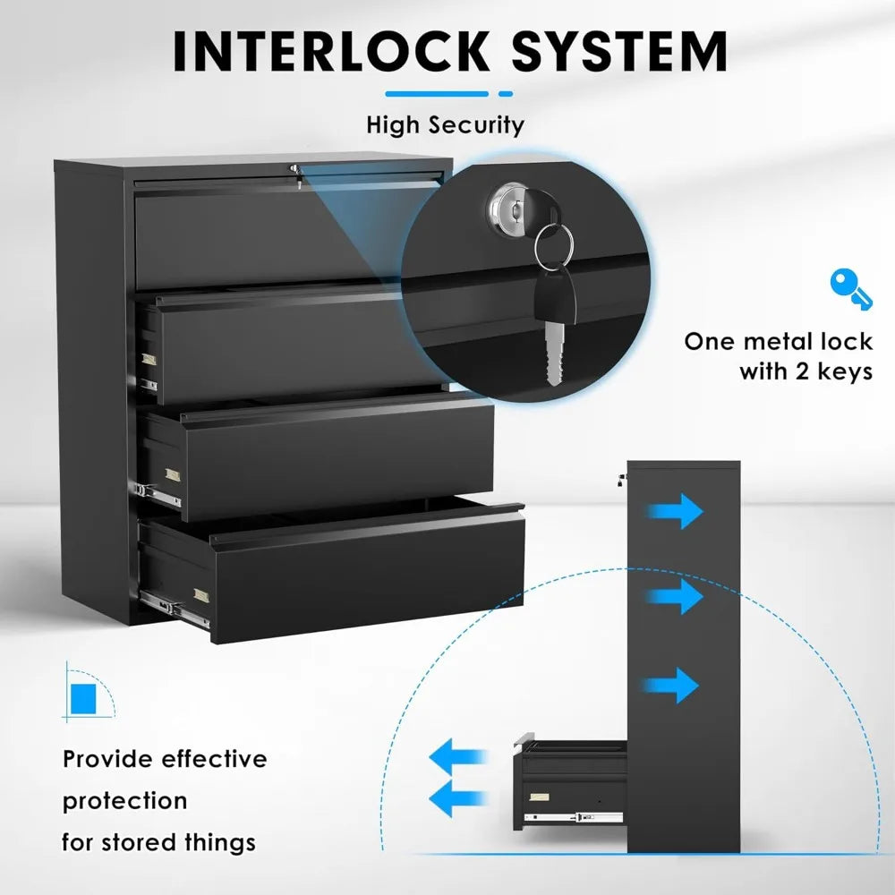 Lateral File Cabinet with Lock for Home Office - Alia's Home Things  