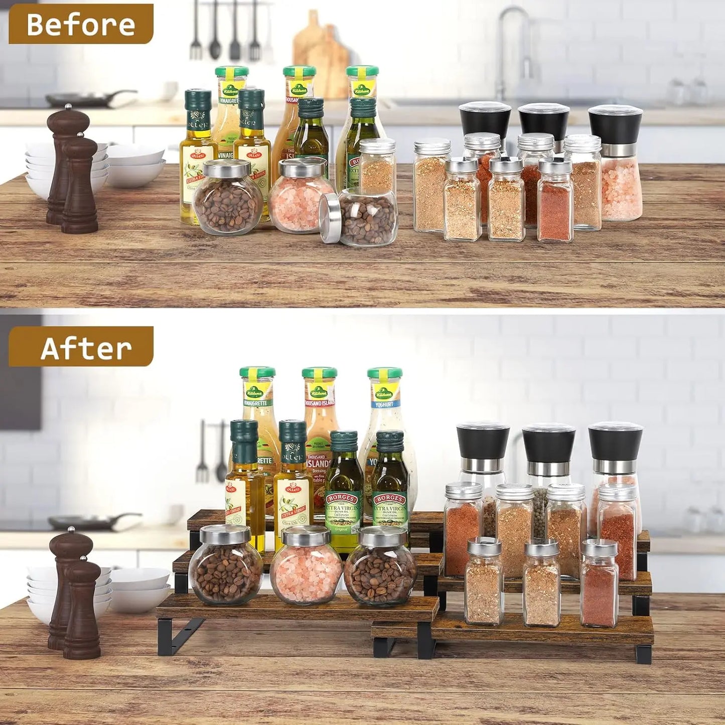 3-Tier Wooden Spice Rack Organizer - Alia's Home Things  