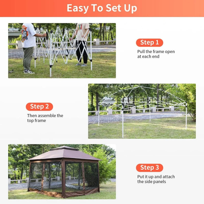 10'x10' Canopy Gazebo with Mosquito Netting - Alia's Home Things  