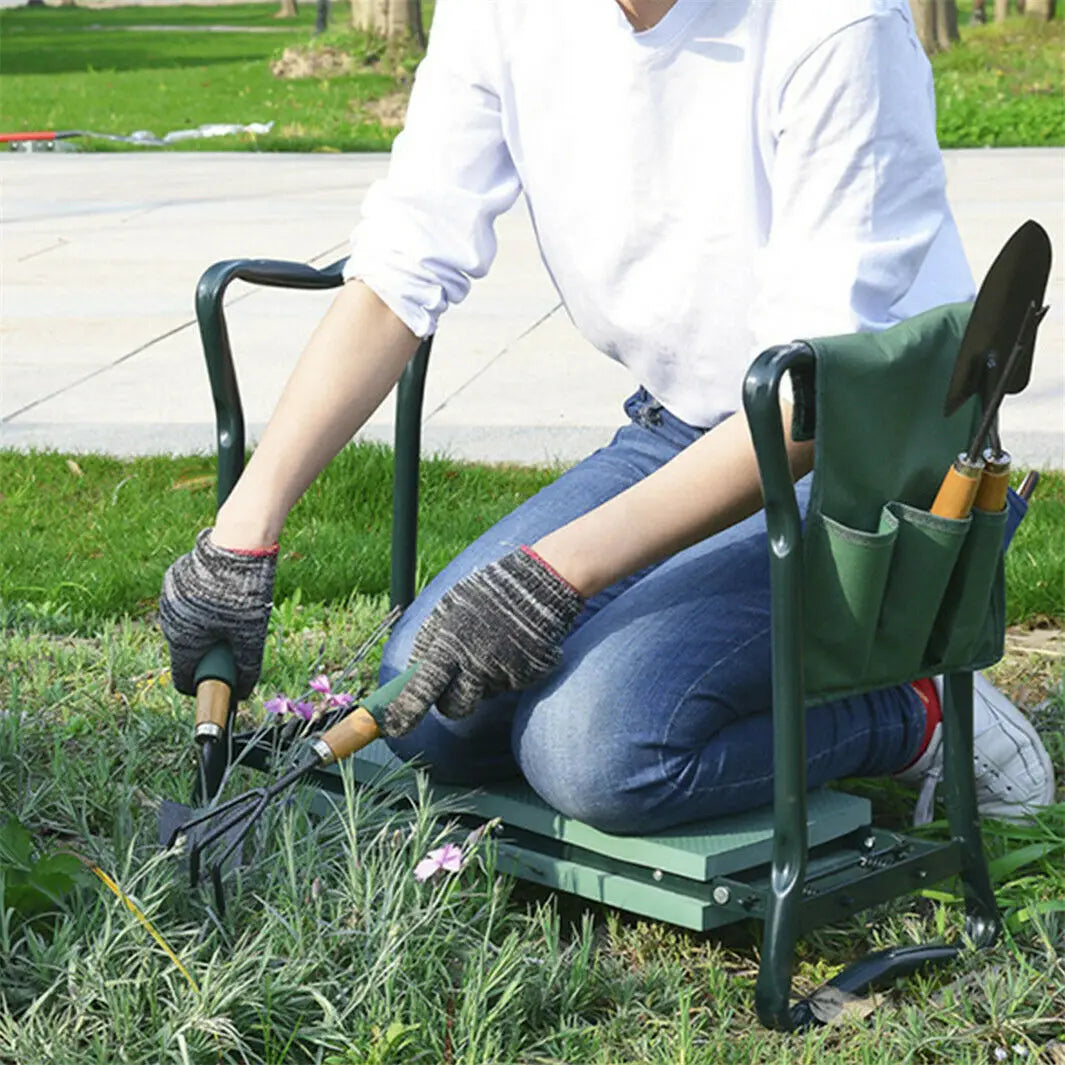 Padded Kneeling Stool Indoor Outdoor 150-KG Load Portable Folding - Alia's Home Things  