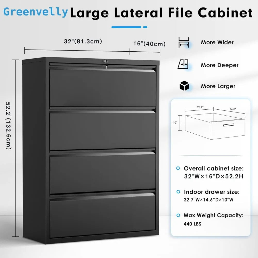 Lateral File Cabinet with Lock for Home Office - Alia's Home Things  