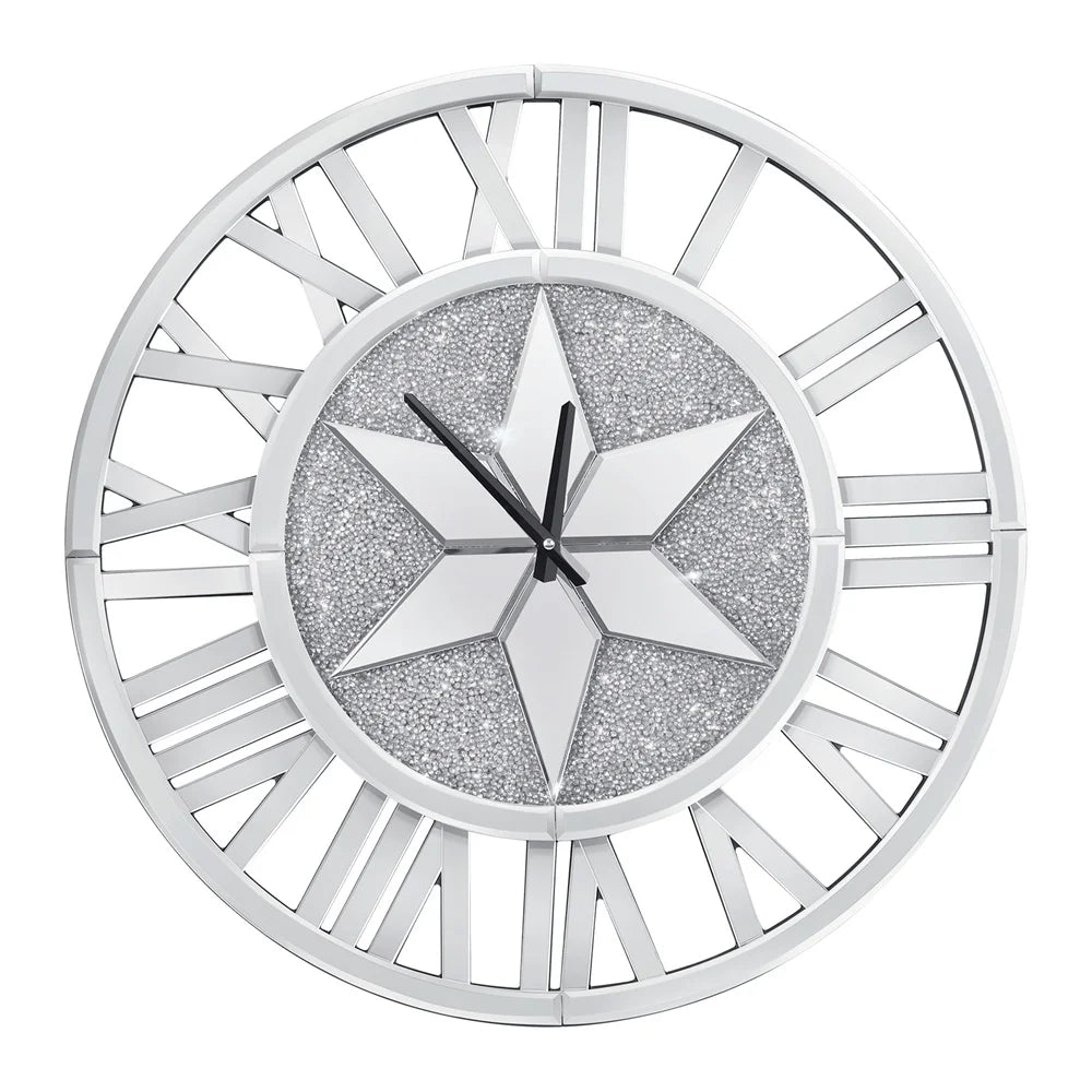LUVODI Round Wall Clock Mirror Decorative Silver - Alia's Home Things  