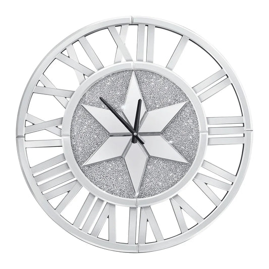 LUVODI Round Wall Clock Mirror Decorative Silver - Alia's Home Things  