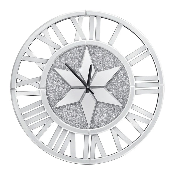 LUVODI Round Wall Clock Mirror Decorative Silver - Alia's Home Things  