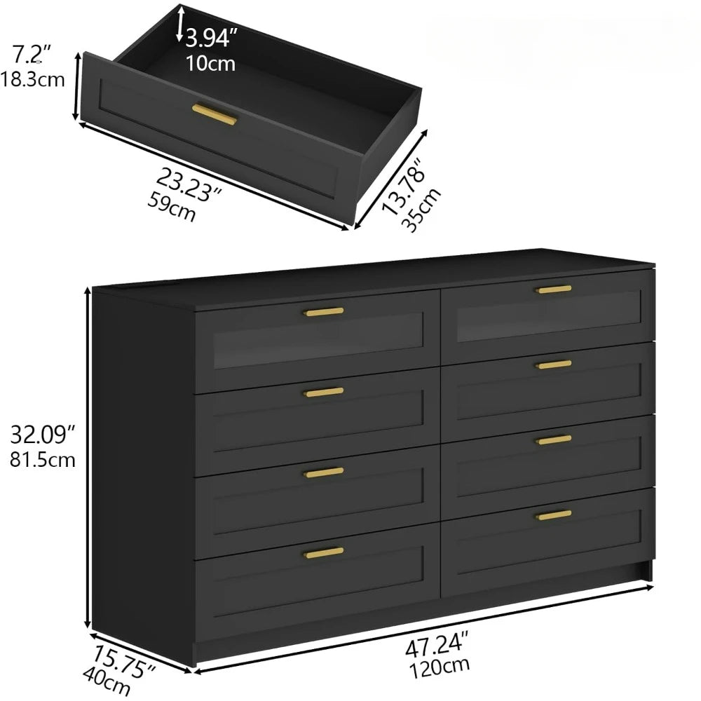 8 Drawers Dresser with Charging Station - Alia's Home Things  