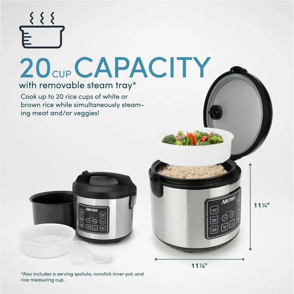20-Cup Programmable Rice Cooker Steamer - Alia's Home Things  