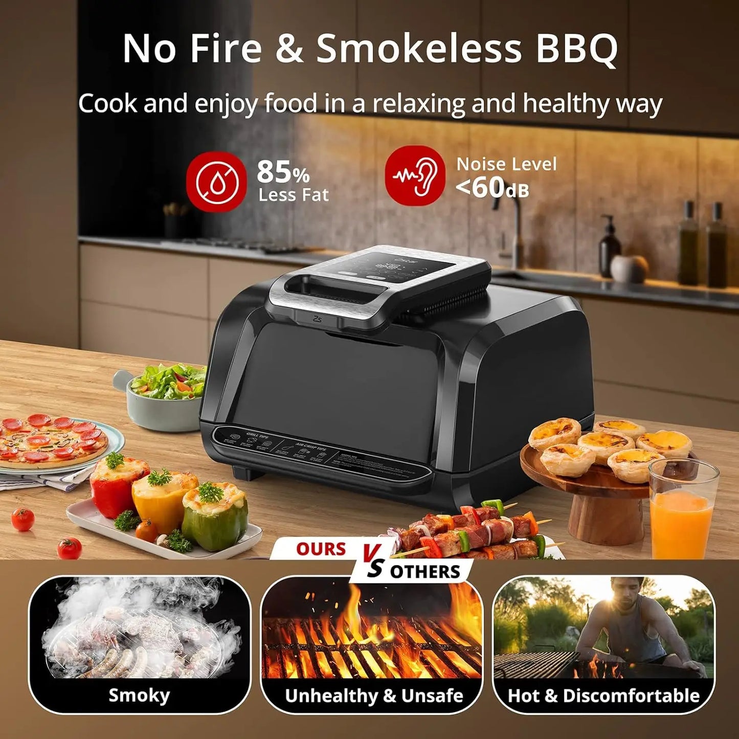 Indoor Grill Air Fryer/Griddle Combo With See Through Window - Alia's Home Things  