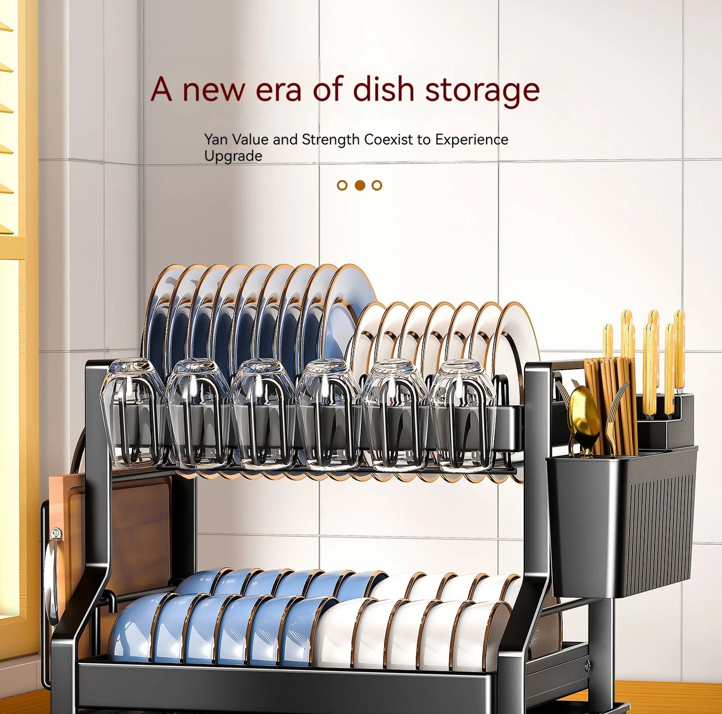 2 Tier Kitchen Dish Bowl Drainer - Alia's Home Things  