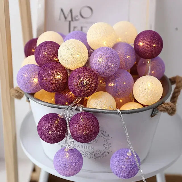 USB/Battery Powered Cotton Balls Fairy String Lights - Alia's Home Things  