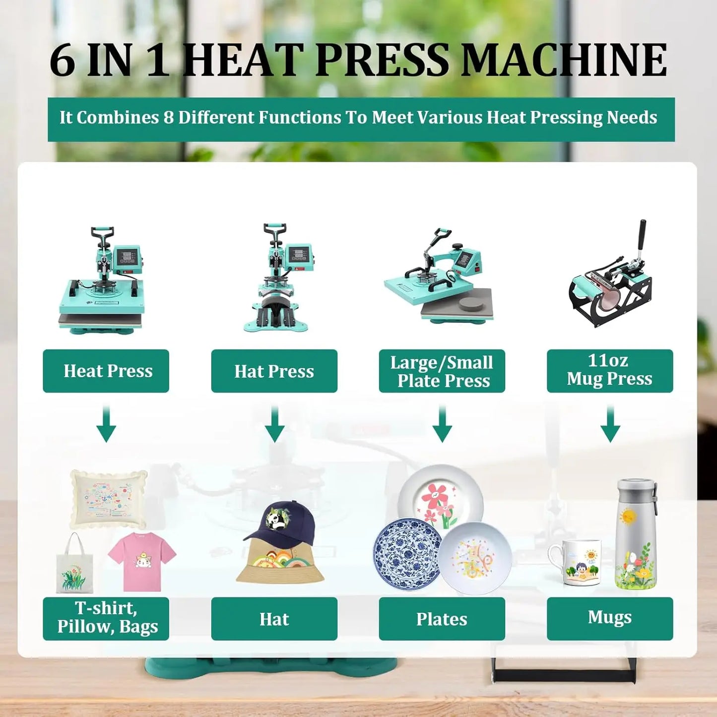 6-in-1 Heat Press Machine - Alia's Home Things  
