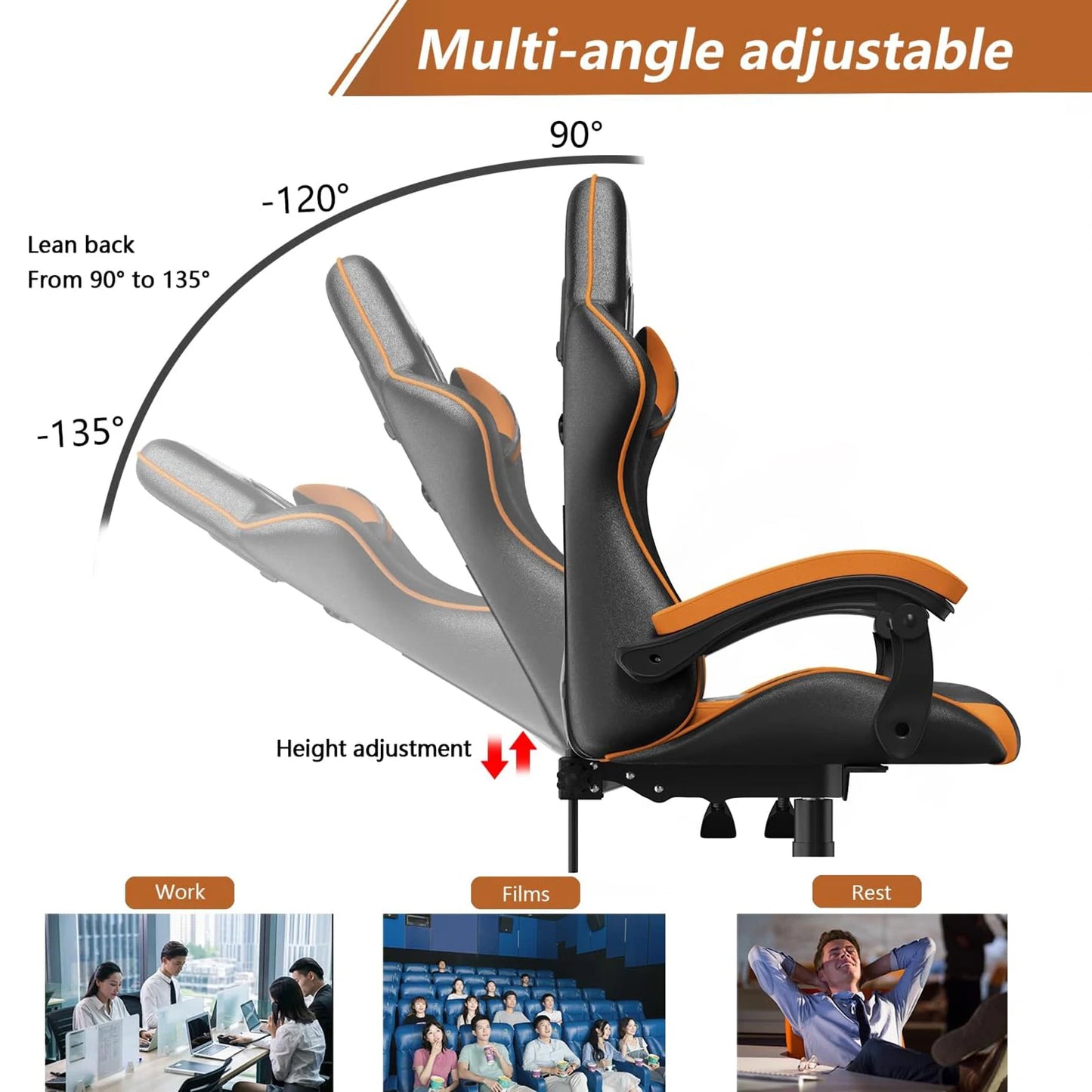 Ergonomic PU Leather Computer Desk Chair - Alia's Home Things  