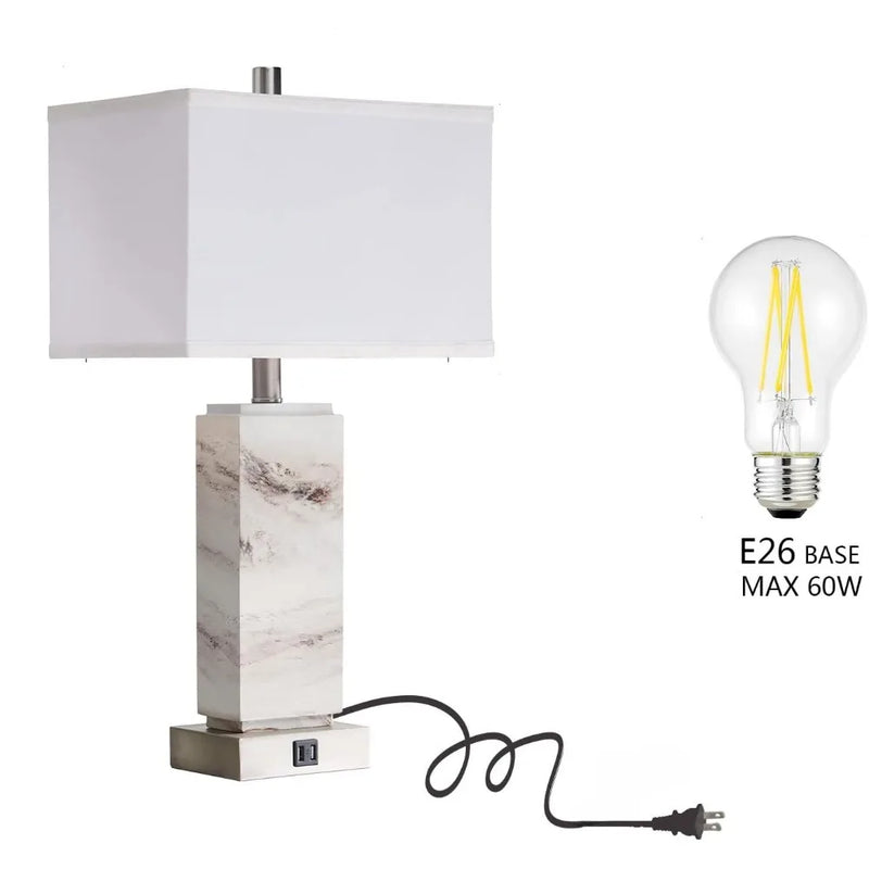 Rustic Resin Bedside Table Lamp - Alia's Home Things  