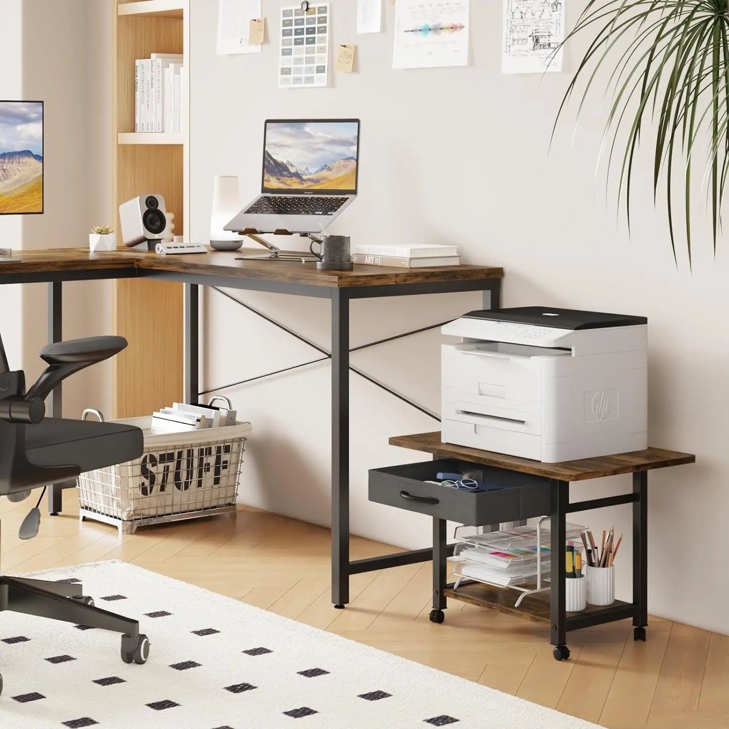2-Tier Under Desk Printer Table - Alia's Home Things  