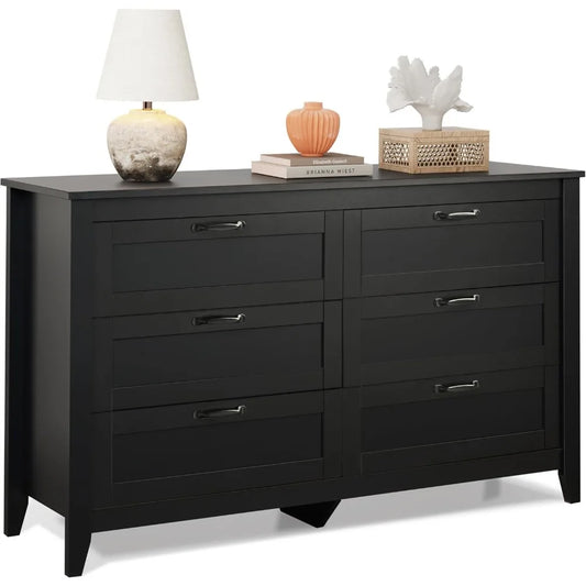 6 Drawer Dresser, Retro with Metal Handle - Alia's Home Things  