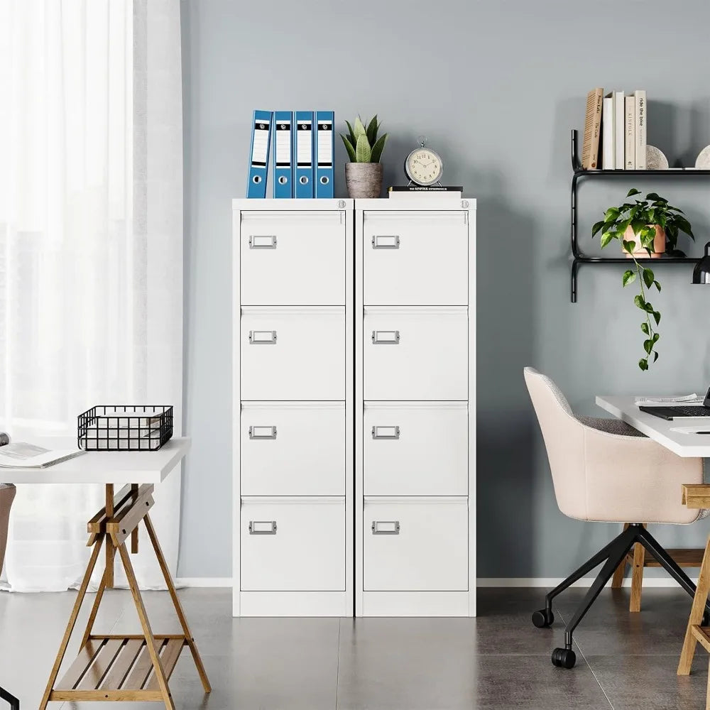 File Cabinet, White Vertical Filing Cabinets with Lock - Alia's Home Things  
