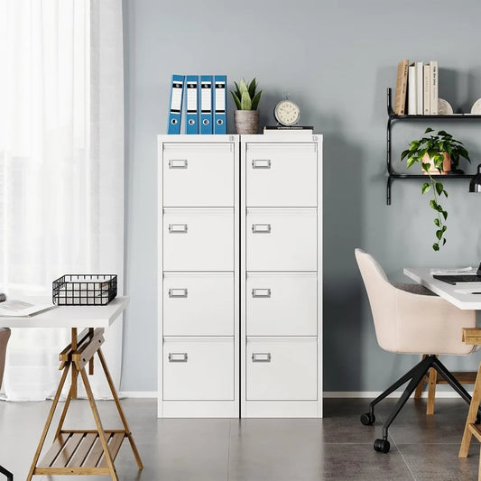 File Cabinet, White Vertical Filing Cabinets with Lock - Alia's Home Things  