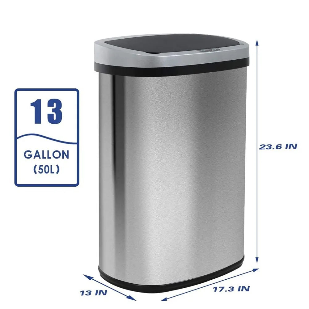 Kitchen Trash Can with Lid, 13 Gallon Automatic - Alia's Home Things  