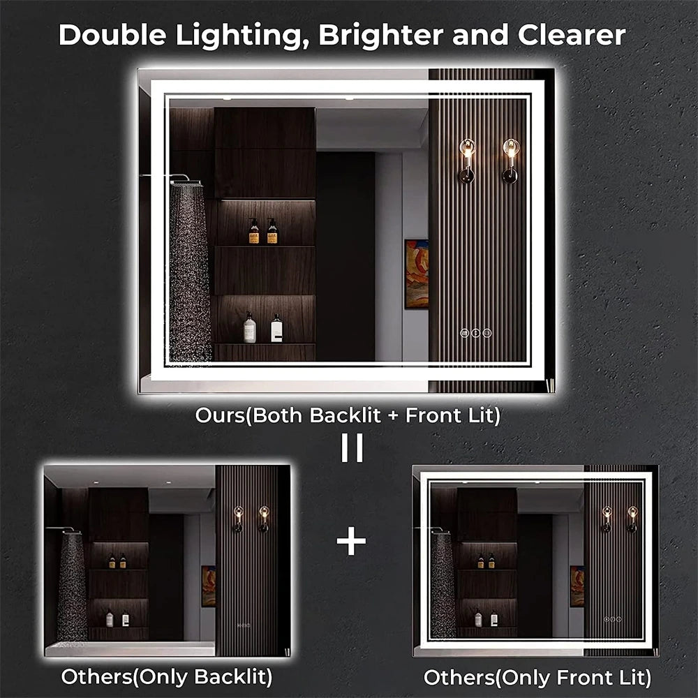 Wisfor LED Bathroom Mirror With Front Backlit Dimmable - Alia's Home Things  