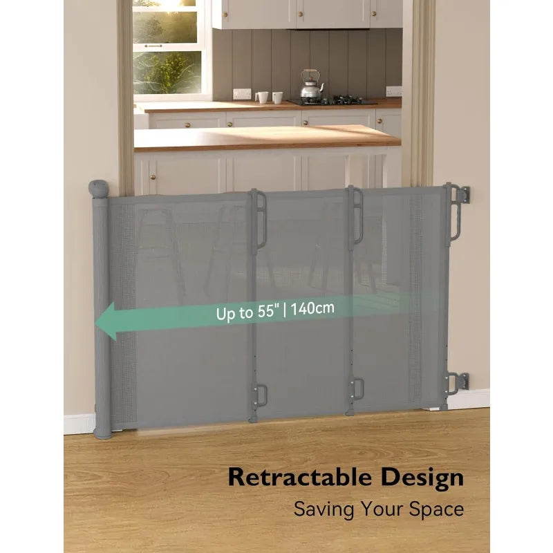 Retractable Mesh Safety Baby Gate for Stairs - Alia's Home Things  