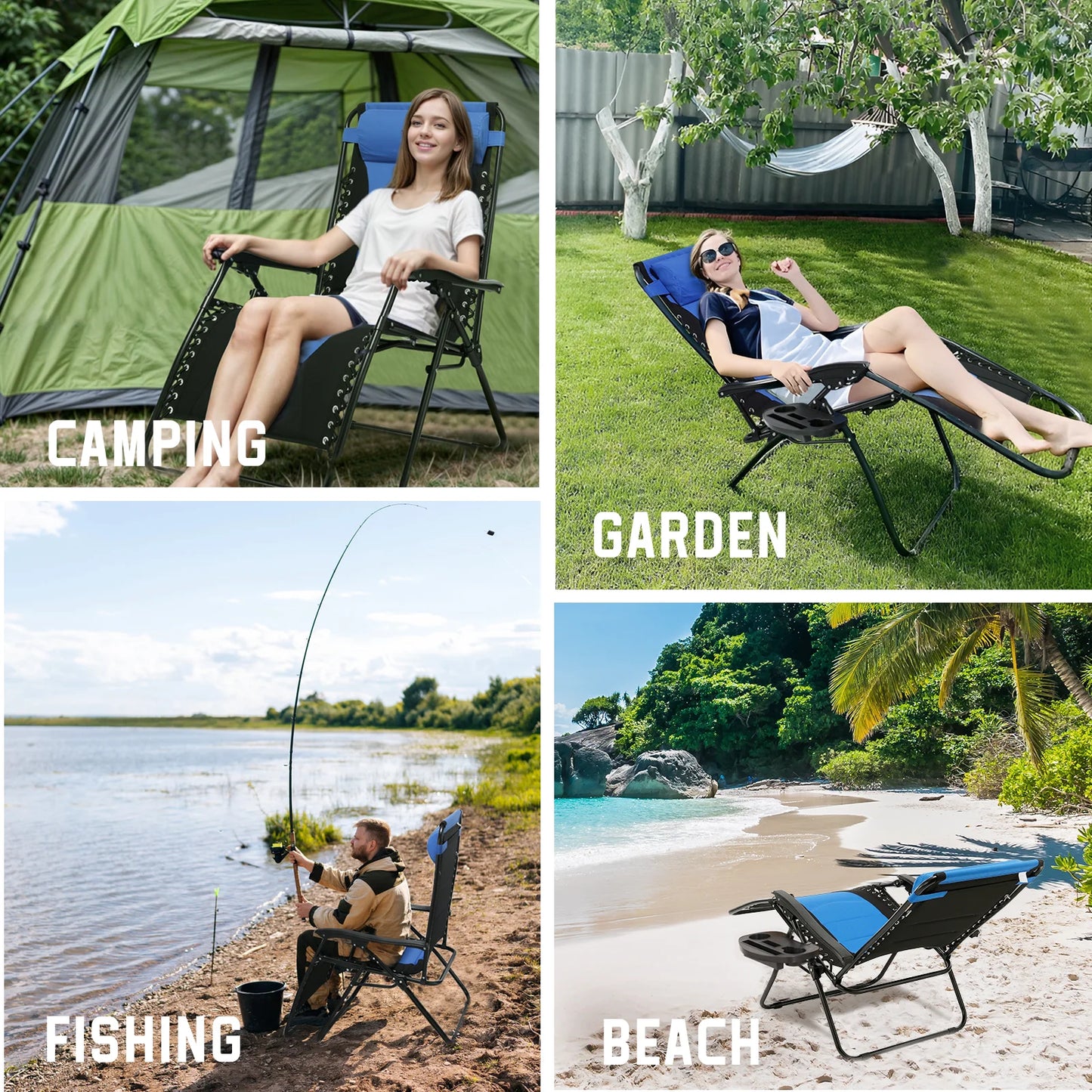 Lounge Chair Folding Waterproof Outdoor Chair - Alia's Home Things  