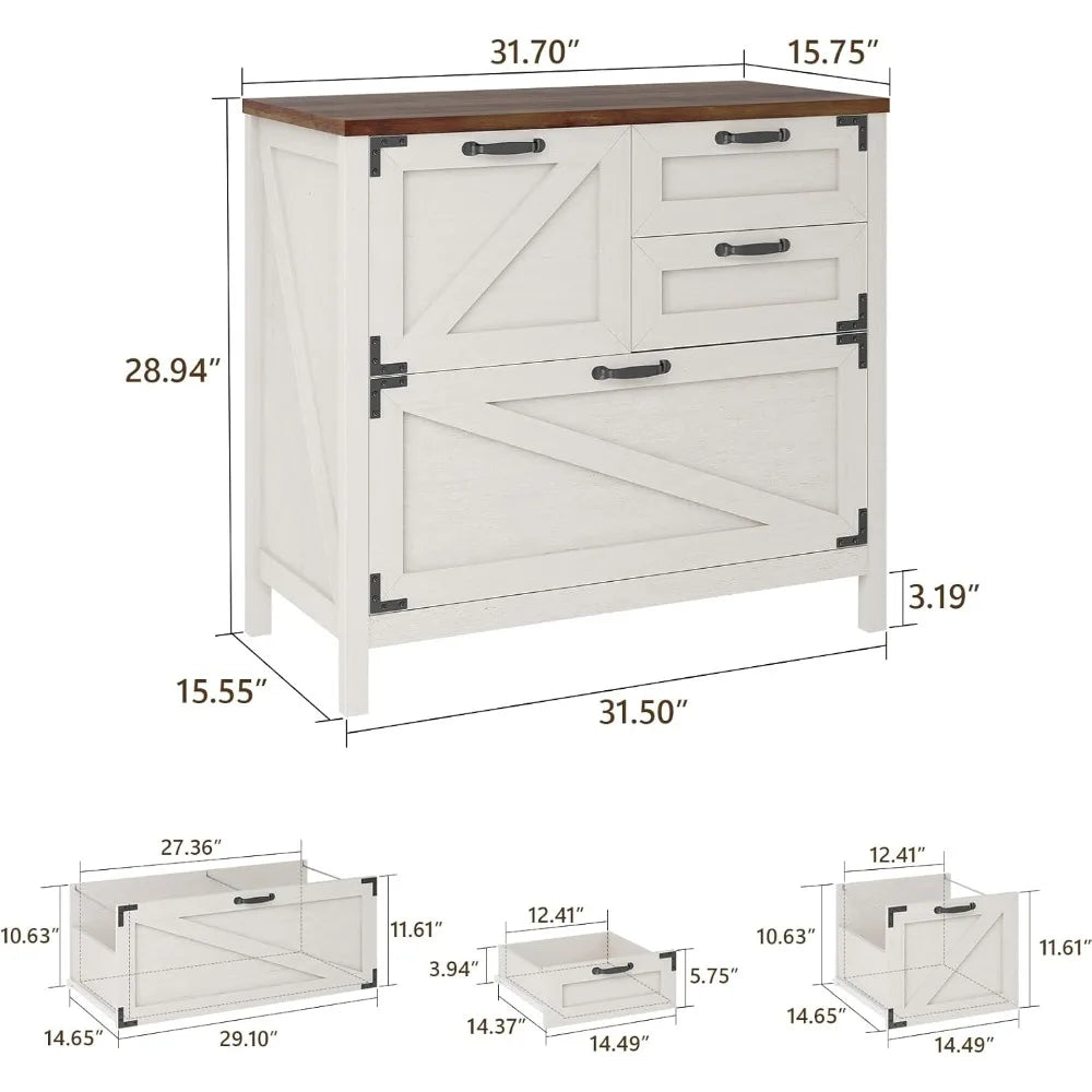 Lateral File Cabinet with 4 Drawers Farmhouse - Alia's Home Things  