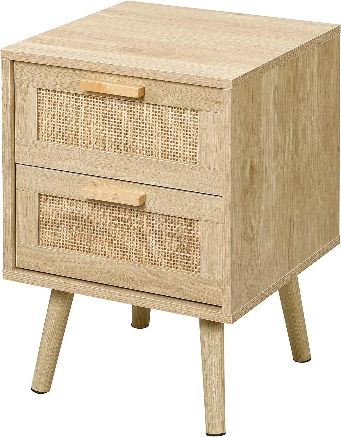Nightstand with 2 Hand Made Rattan Decorated Drawers - Alia's Home Things  