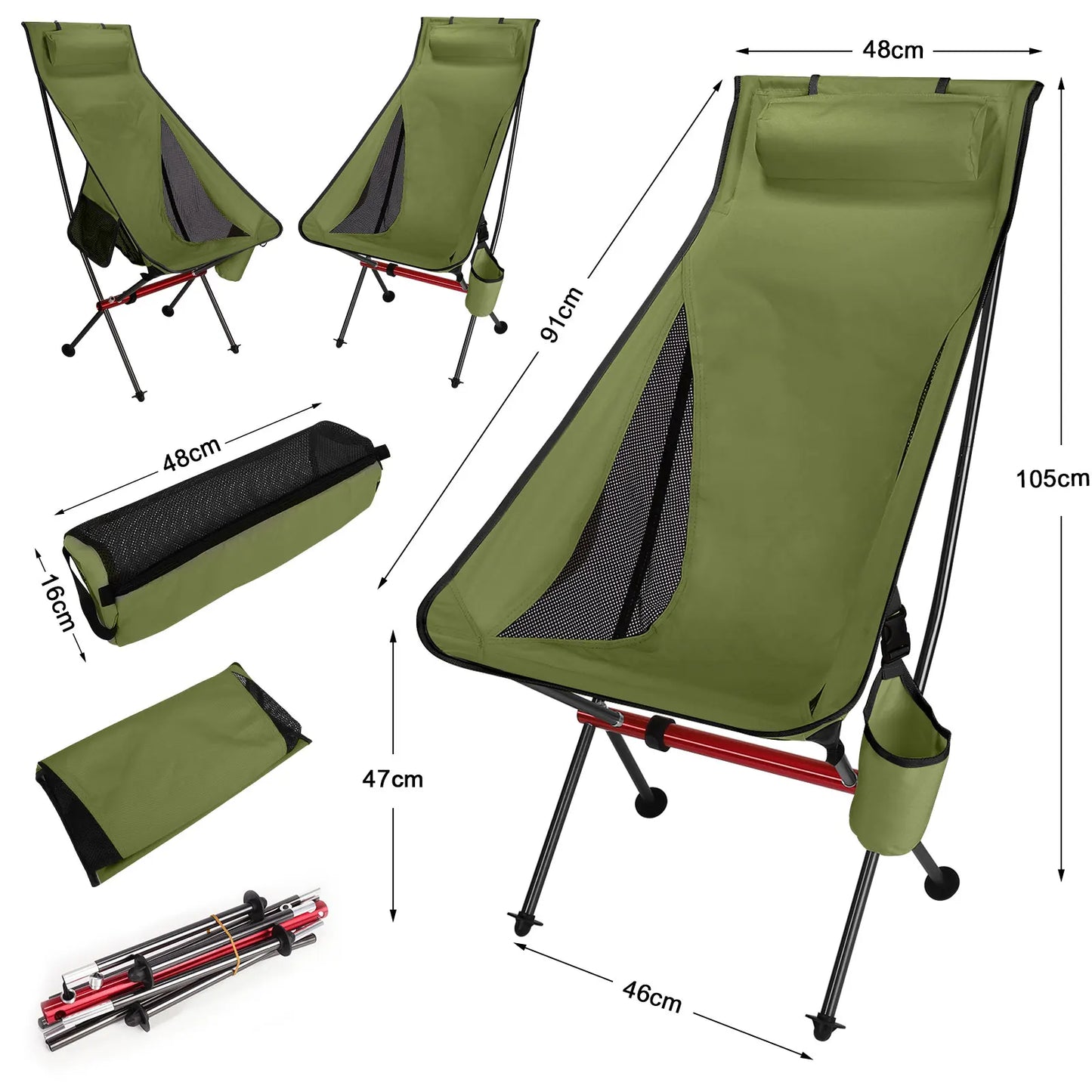 Outdoor Camping Ultralight Folding Chair - Alia's Home Things  