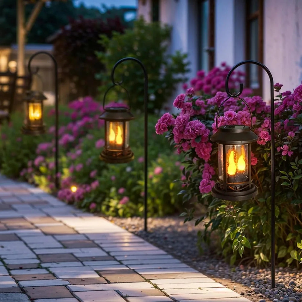 6-piece Outdoor Solar Flashing Decorative Lantern Post Light - Alia's Home Things  