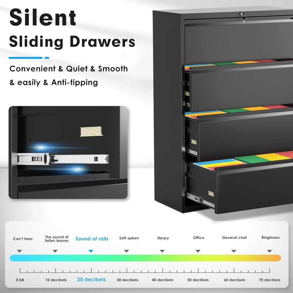 Lateral File Cabinet with Lock for Home Office - Alia's Home Things  