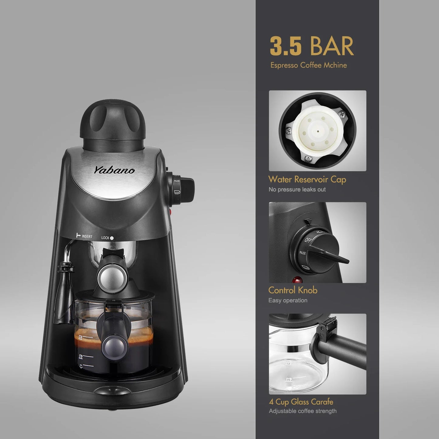 Yabano Espresso Machine with Milk Frother - Alia's Home Things  