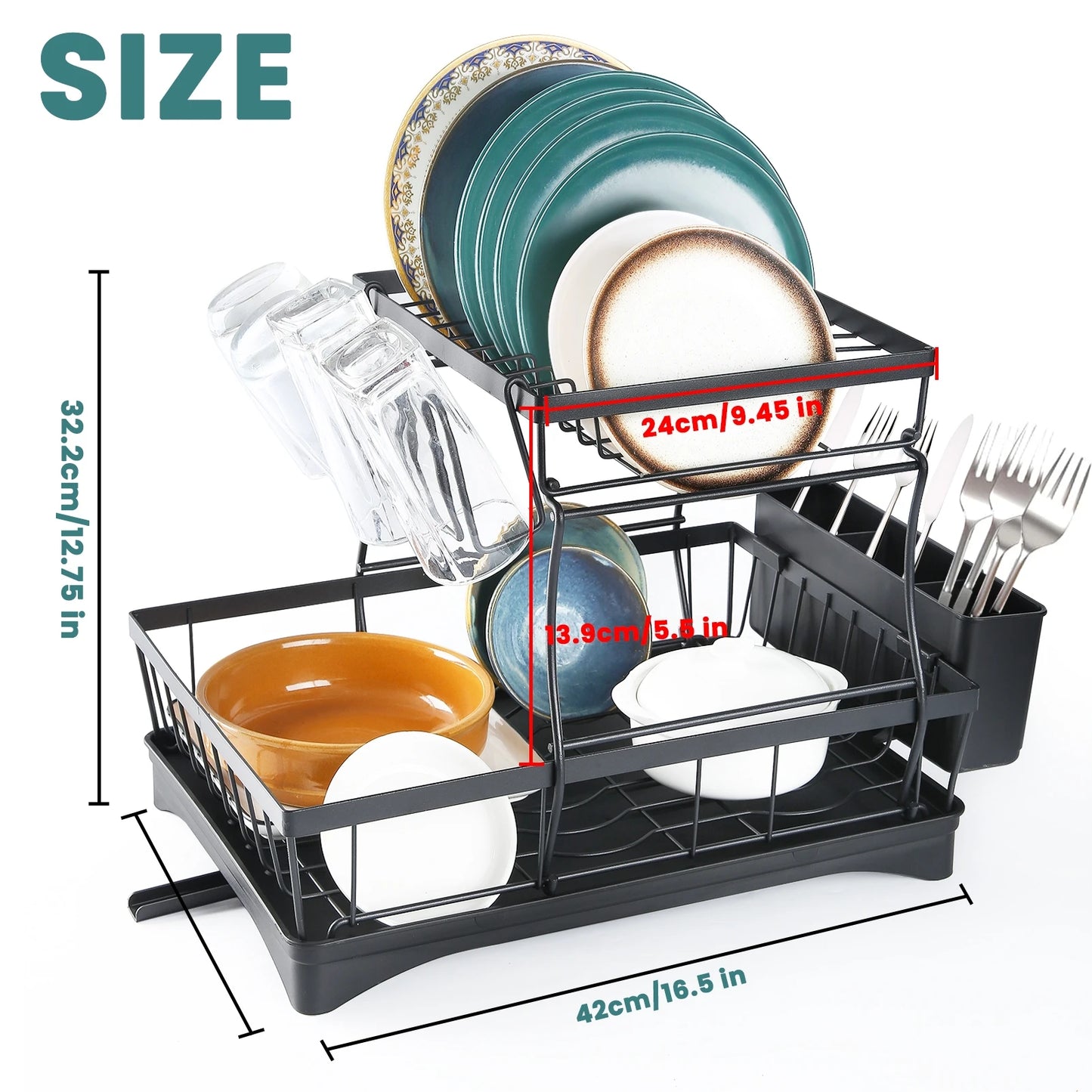 Large 2-tier dish drying rack - Alia's Home Things  