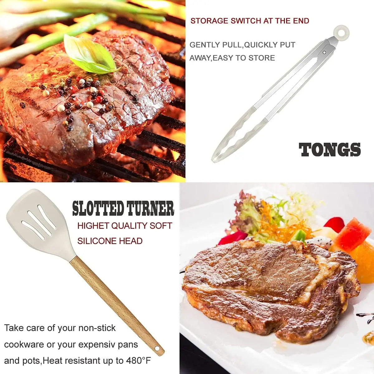 Utensils Set- 35 PCs Heat Resistant Food Grade Silicone - Alia's Home Things  