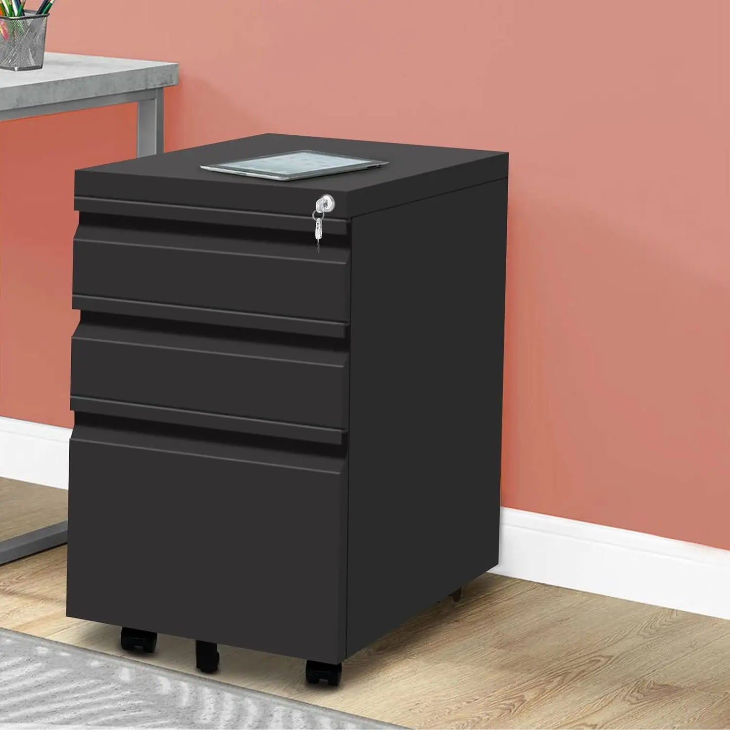 3-Drawer Metal Filing Cabinet - Alia's Home Things  
