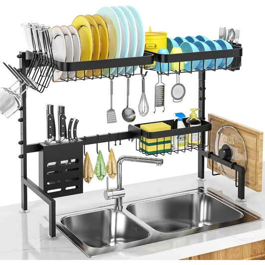 Over-the-Sink Dish Drying Rack, Adjustable Length - Alia's Home Things  