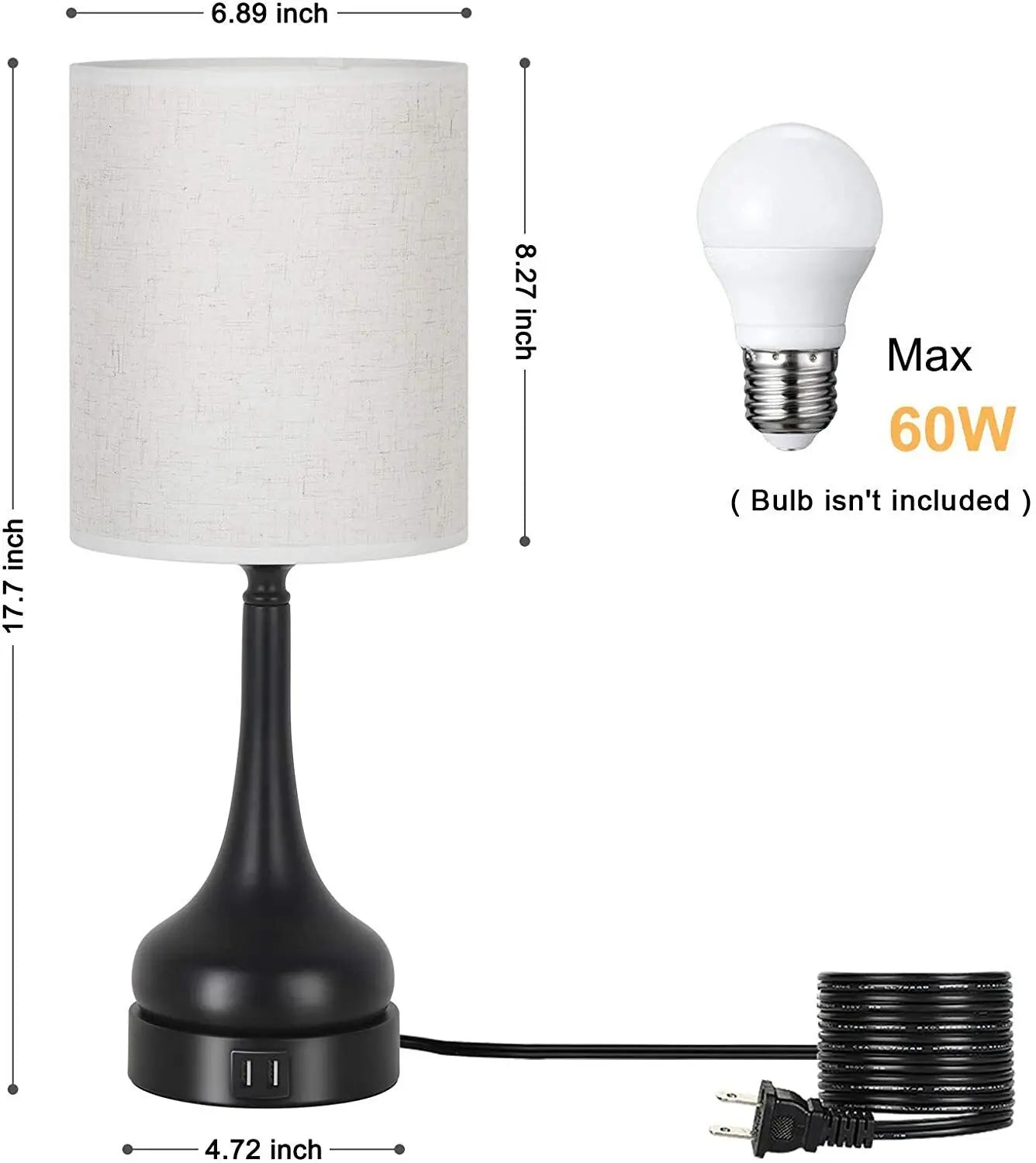Bedside Lamp Set of 2 with Touch Control - Alia's Home Things  
