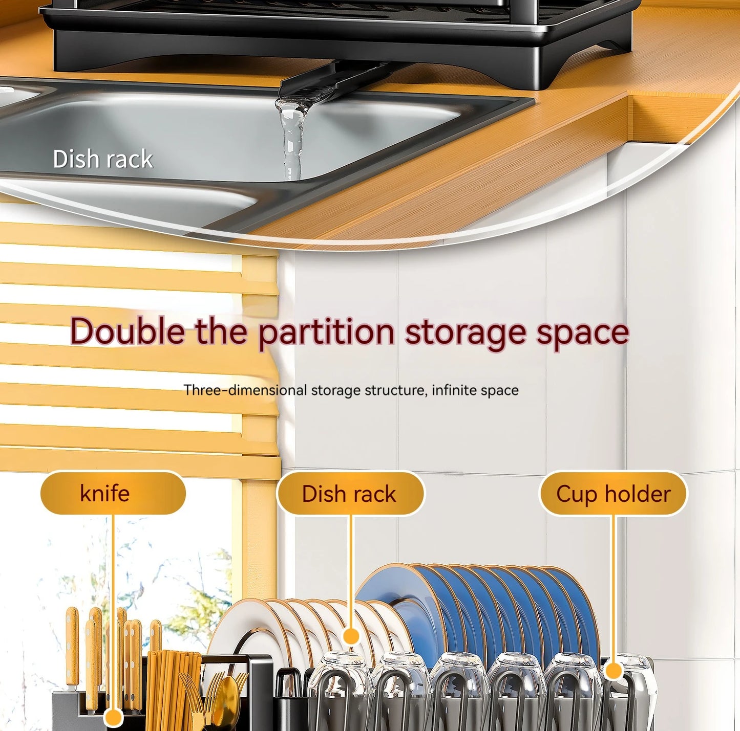 2 Tier Kitchen Dish Bowl Drainer - Alia's Home Things  