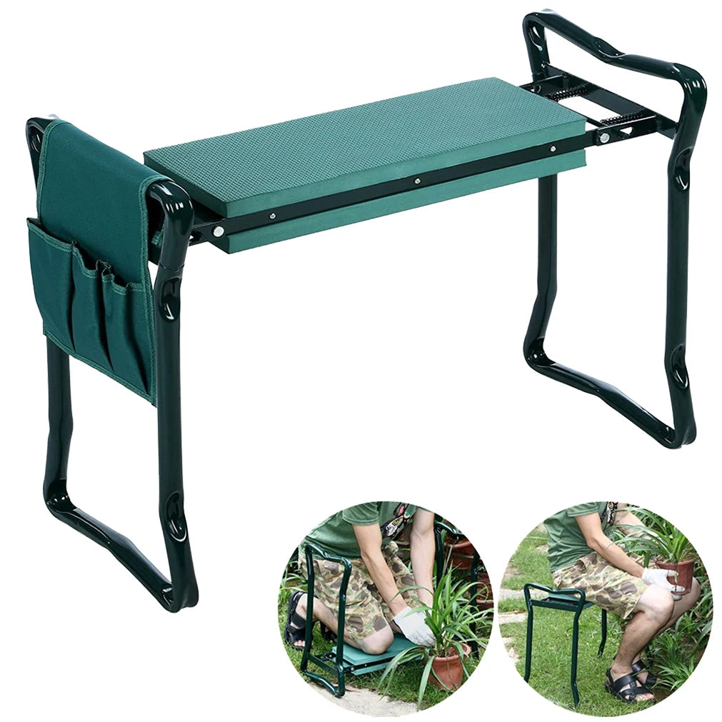 Padded Kneeling Stool Indoor Outdoor 150-KG Load Portable Folding - Alia's Home Things  