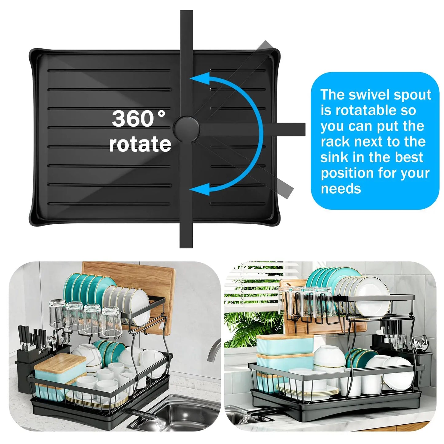 Large 2-tier dish drying rack - Alia's Home Things  