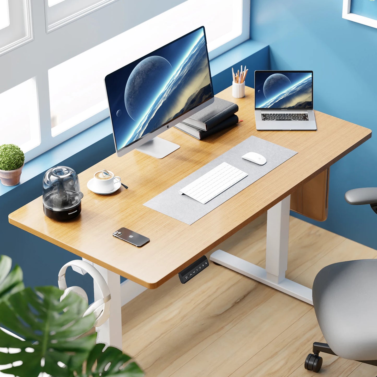 JHK Electric Adjustable 40x24 Inch Stand-Up Sit-Stand Workstation - Alia's Home Things  