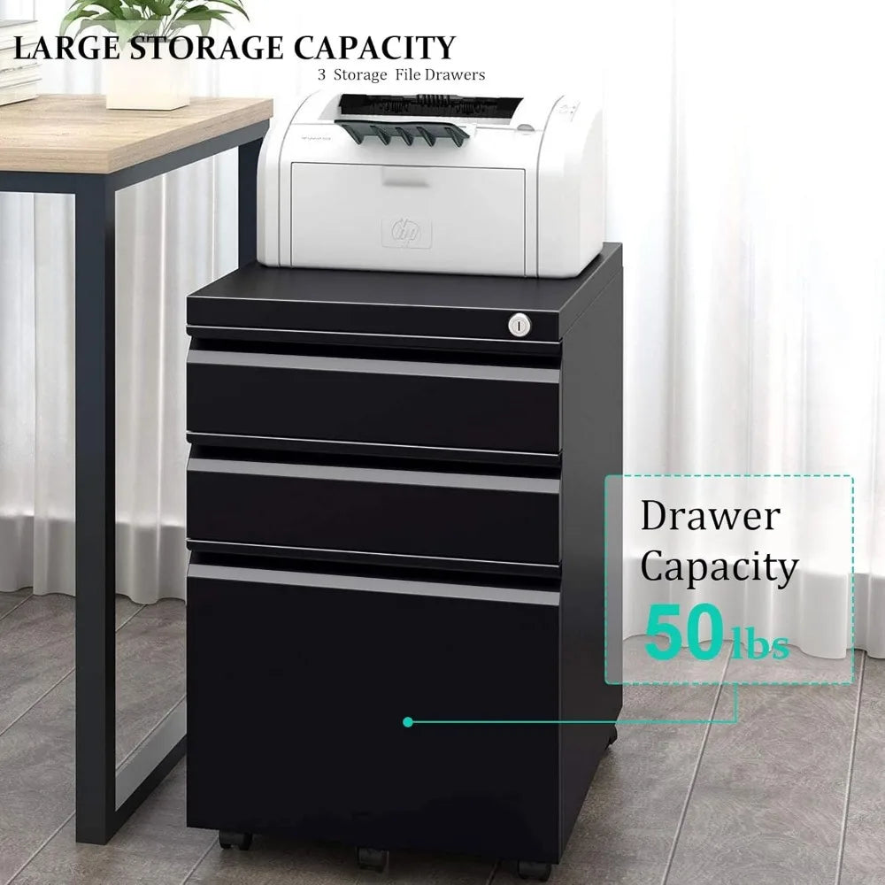 3-Drawer Metal Filing Cabinet - Alia's Home Things  