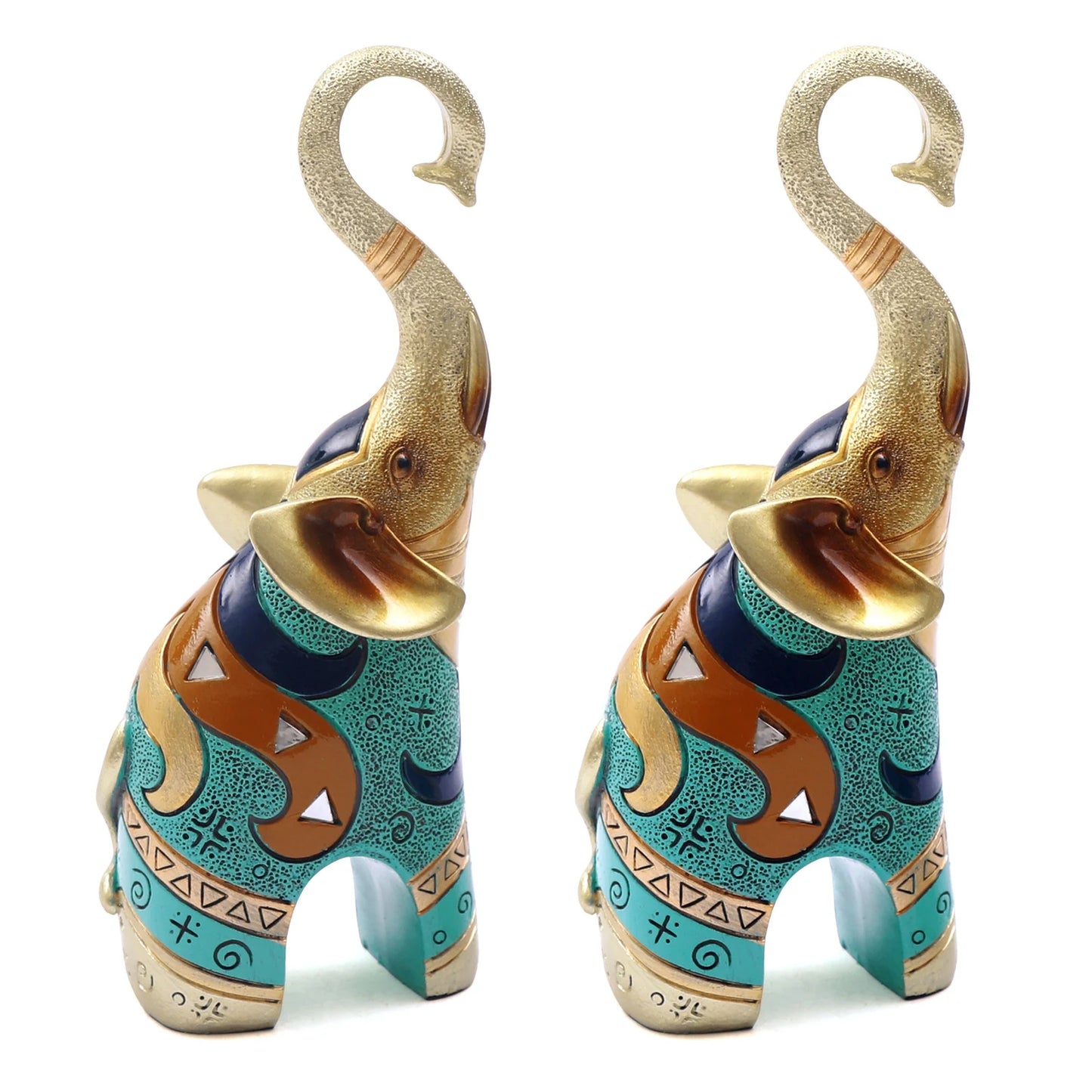 2 PCS Feng Shui Pair of Resin Elephant Statue - Alia's Home Things  